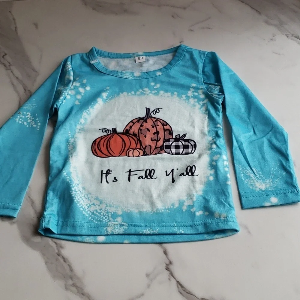 FOSHAN Baby Fall 2Pcs Outfit Pumpkin Letter Print Long Sleeve Size 12-18 Mos